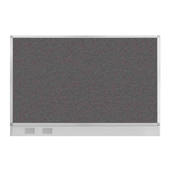 Versare Hush Panel Configurable Cubicle Partition 6' x 4' Charcoal Gray Fabric w/ Cable Channel 1855647 - main
